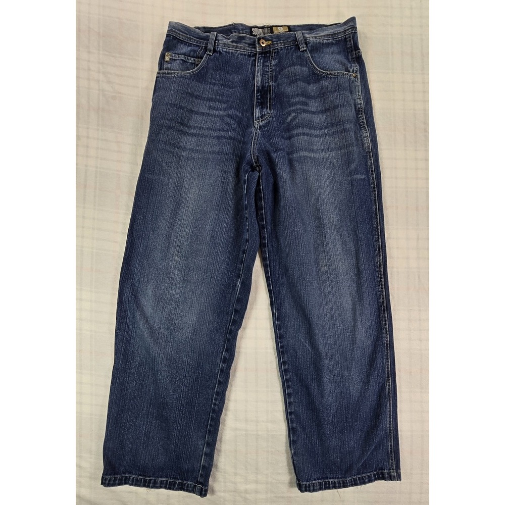 Vintage Y2k South Pole Mens Blue Jeans Wide Leg Skater Baggy 38 X 31